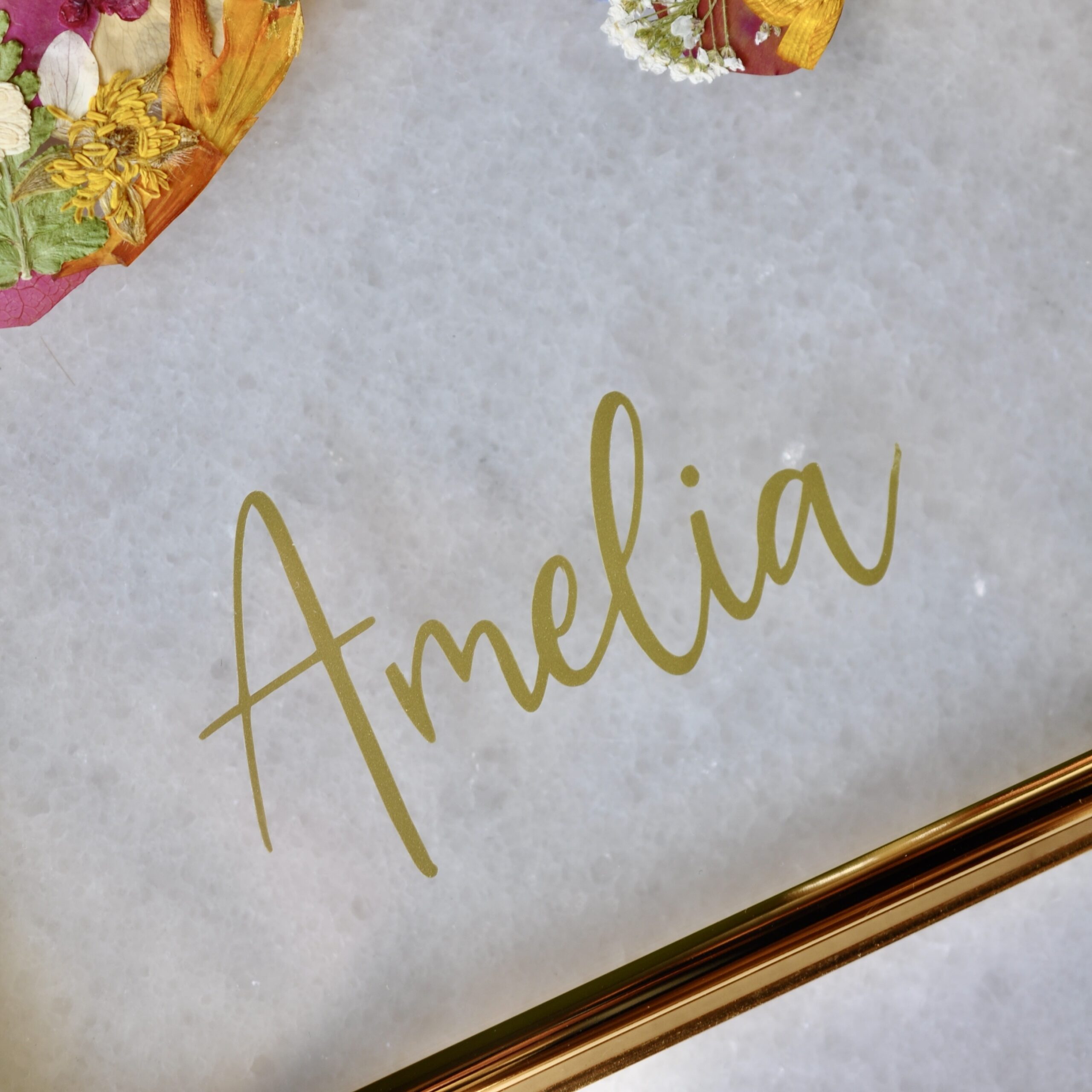 Floral Baby Keepsake Name Writing