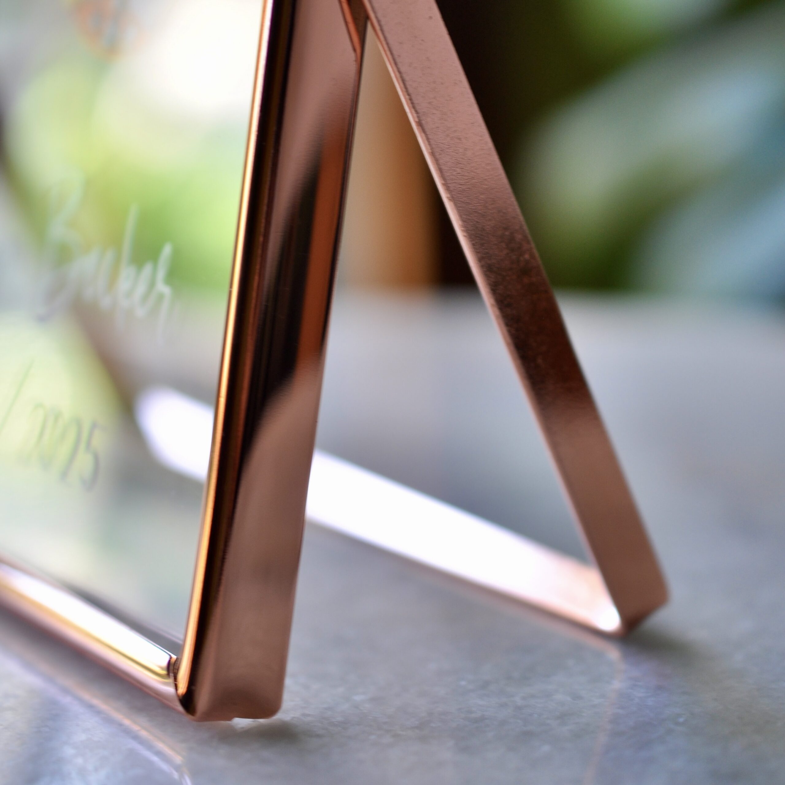 Floral baby keepsake in a rose gold frame – personalised hand and footprint art with real pressed flowers, a thoughtful baby shower or remembrance gift.