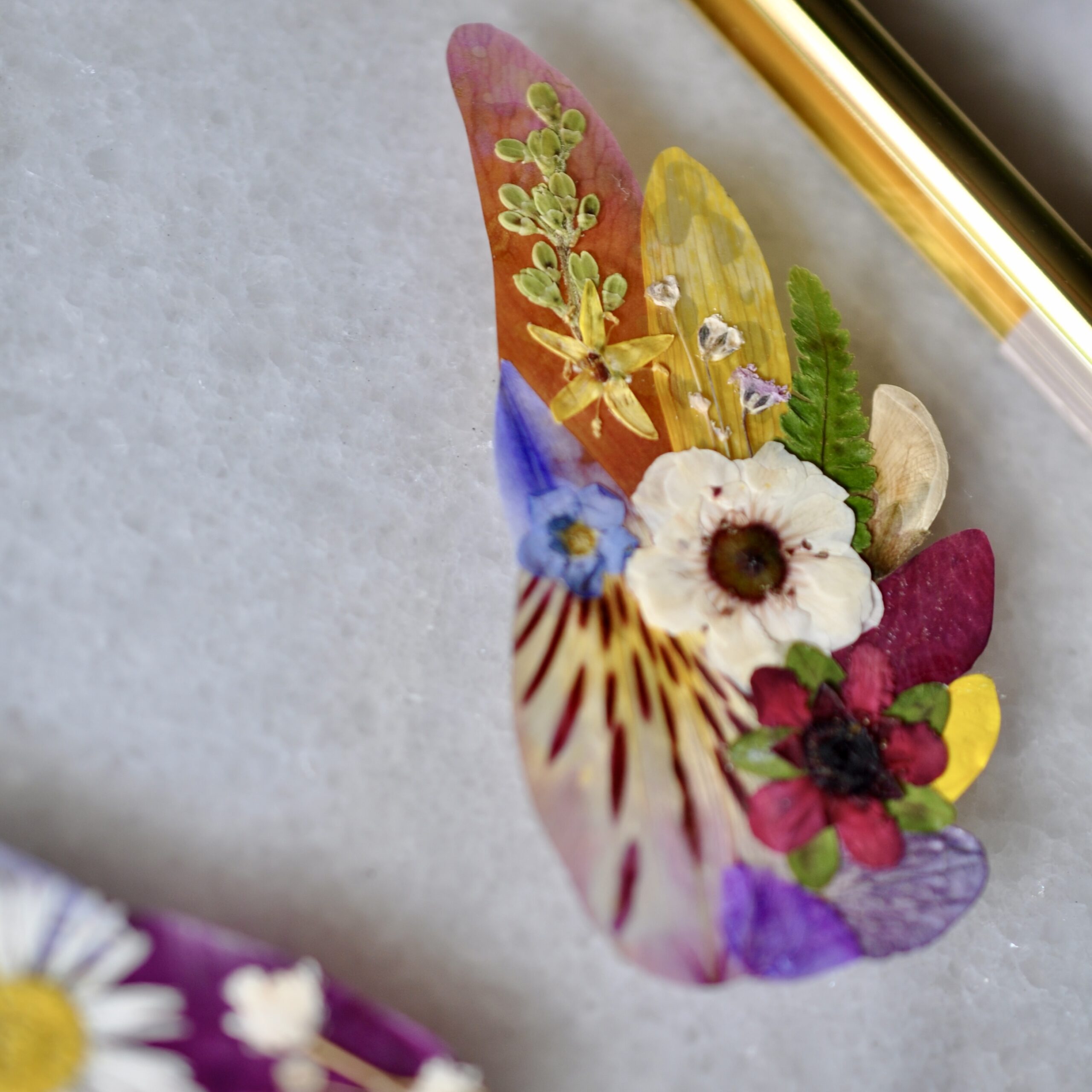 Miscarriage keepsake with pressed flower angel wings – honoring your angel baby with love