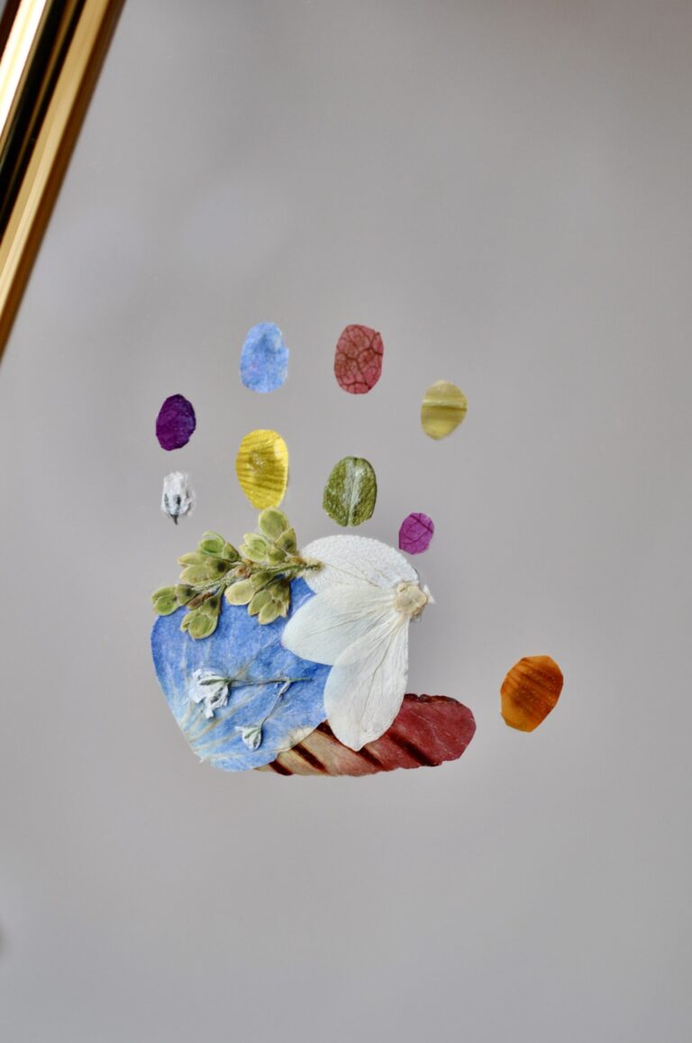 Baby Hand made out of pressed flower