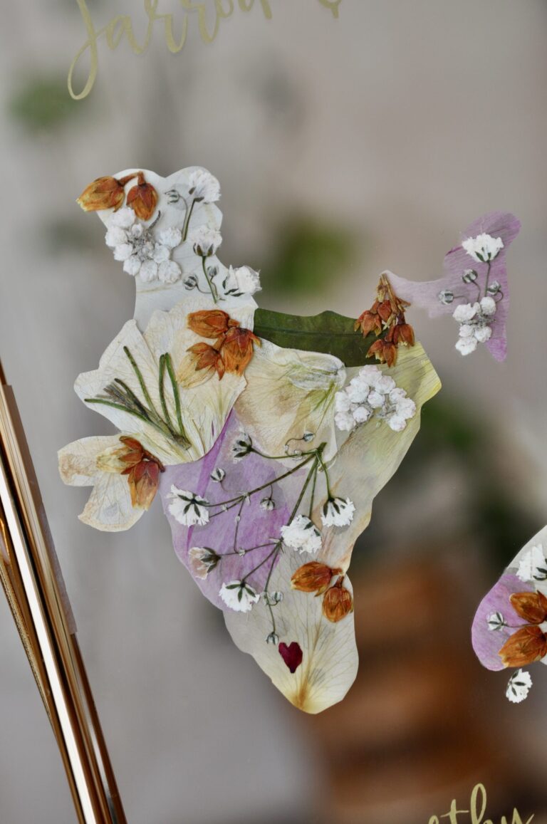 India map made out of pressed flowers